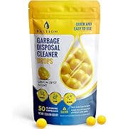 Garbage Disposal Cleaner and Deodorizer Drops- [[50-Count]] Lemon Zest Scented Kitchen Sink Fresh...
