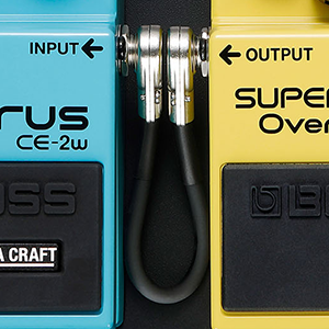 boss, Roland, guitar, patch, cable, connector, flat, pancake, space, saving, fender, pedal, effects