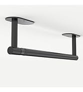 Ruacq Matte Black Paper Towel Holder Double Post Pivoting Round Base Under Cabinet Paper Towel Ho...