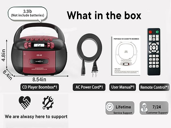 Package of cd cassette radio boombox