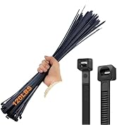 HS 18 Inch Zip Ties Black Heavy Duty 120 Pounds Wide Straps (50 Pack) Nylon PA66 UV Resistant,Sel...