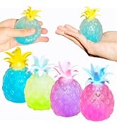 Pineapple Stress Balls for Kids and Adults Squishy Glitter Fruit Fidget Toys, (4pack) Sensory Str...