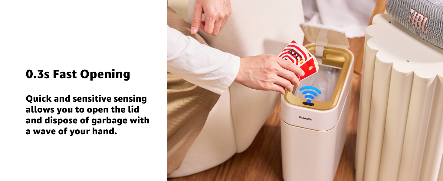 Sensor Trash Can with Touchless Lid