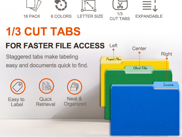 Color-coded file organization;Manila File Folders 