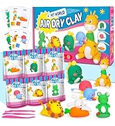 ifergoo Air Dry Clay for Kids - Animal Modeling Clay Kit, 6 Animal Designs with Sculpting Tools &amp;...