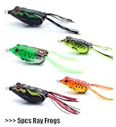 EXAURAFELIS 5pcs Fishing Lures Frog Lure Ray Frog Topwater Lure Bass Lure Crankbait Lures Fishing...