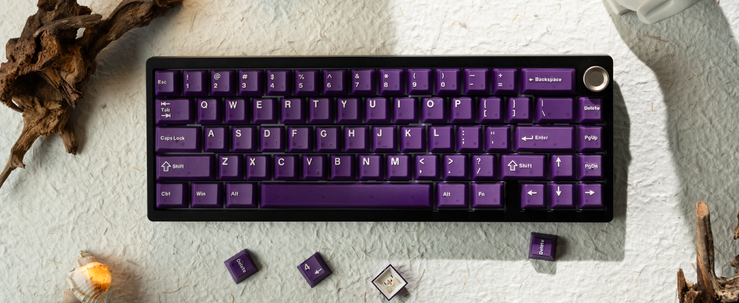 Purple Jade keycaps,Double Shot PBT keycaps Jelly Set,Ceramic Custom Keycap Translucent