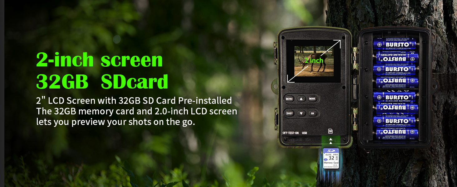 2-inch screen 32GB SDcard deer camera