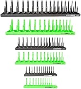 OEMTOOLS 22233 6 Piece SAE and Metric Socket Tray Set (Black and Green), 1/4