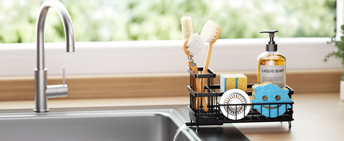 sponge holder, kitchen storage and organization