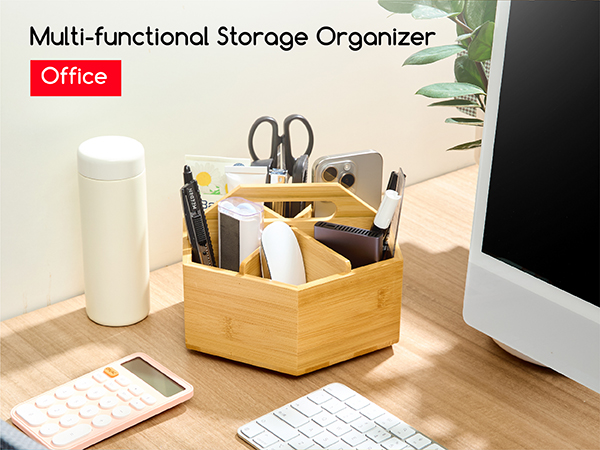 Rotating Desk Organizer: Quickly find pens, markers, brushes, or tools
