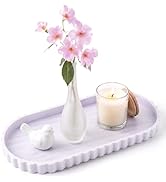 METEOROCK Silicone Bathroom Tray - 12''x5.3'' Oval Vanity Tray for Bathroom Countertop with Scall...