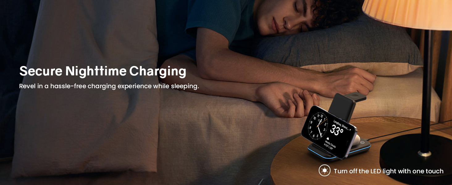 charger station for multiple devices wireless charger iphone 13 3-in-1 wireless charging station