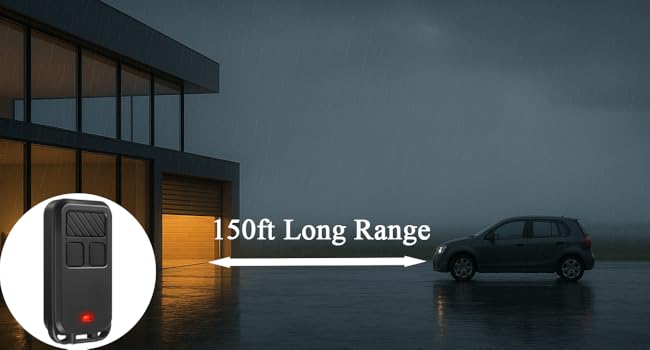 Up to 150 ft Range – Open Your Garage from a Distance