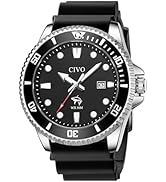 CIVO Analog Quartz Watches for Men: Luminous Comfortable Silicone Strap Wristwatch with Date for ...