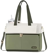 LOVEVOOK Laptop Bag for Women 15.6 Inch Canvas Laptop Large Capacity Work Bags Mutiple Pockets Te...