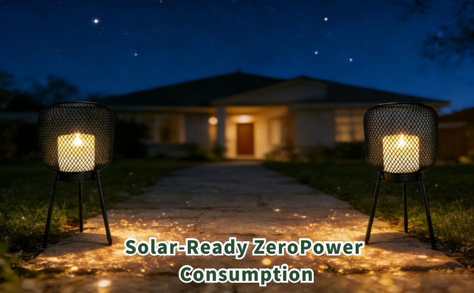 Solar Powered Outdoor Floor Lamp - Black Iron Mesh (Black Iron Mesh)