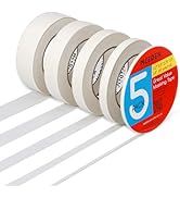 MEEDEN 5 Packs White Artist Tape, 0.2" 0.5" 0.75" 1.0" 1.4" x 60 Yard, Multi-Sized Masking Art Ta...