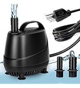 AQQA 20W 260GPH Submersible Water Pump,Ultra Quiet Fountain Pump 5.9ft High Lift,5.9ft Power Cord...