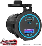 83W Laptop Car Charger Socket 12V USB Outlet: OUFFUN 65W PD USB-C Car Charger and 18W QC3.0 Outle...