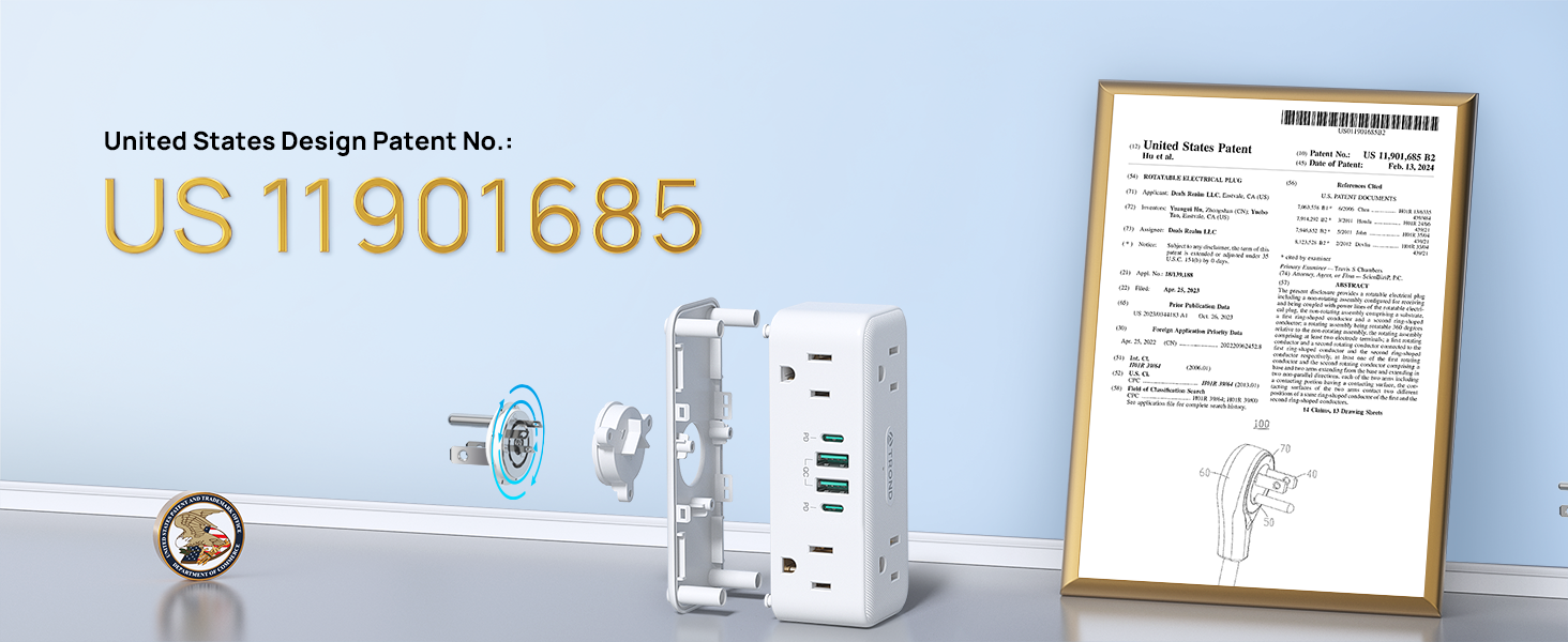 Rotating outlet extender surge protector