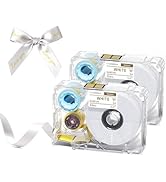 Phomemo A30 P15 Exclusive Embellish Gold Print on White Satin Ribbon, Fabric Ribbons for Gift Wra...