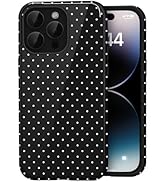 Amzfield Compatible with iPhone 14 Pro Max Case Cute Polka Dot Aesthetic Retro Design for Women G...
