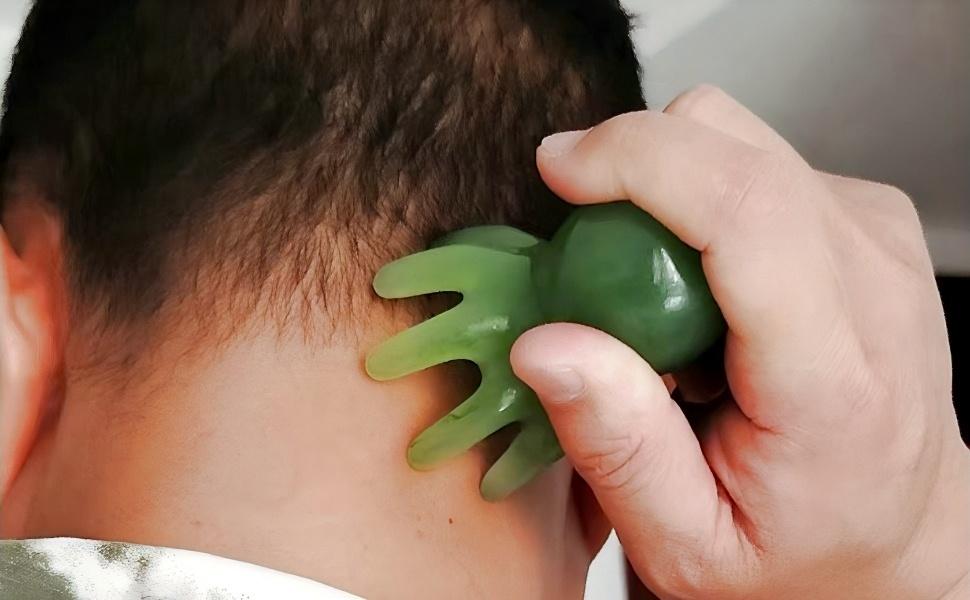 Octopus Head Massager Scalp Scratcher, Acupressure Gua Sha Manual Body Massage Tool