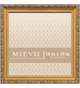 MIEVU 10×10 Picture Frame Gold - Picture Frames for Wall Hanging And Tabletop Display, Ornate Pho...