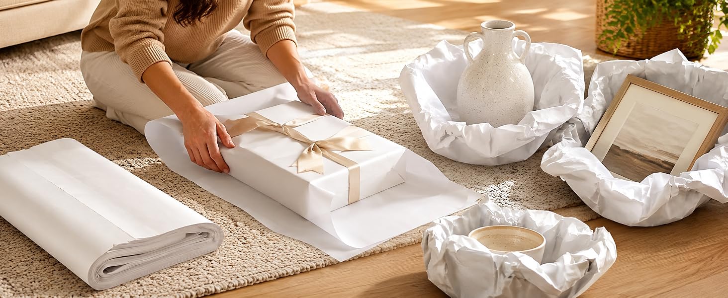 White newsprint packing paper for gift boxes and shipping