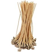 Niceme 100pcs ECO Wicks for Soy Beeswax Pearled Candles, 6” Pre-Waxed Candle Wick for Candle Maki...
