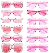 SUNOVELTIES 12 Mixed Pink Style Sunglasses Retro Party Favors Bulk Classic Eyewear Costume Glasse...