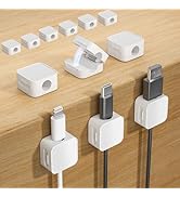 12 White Magnetic Cable Clips,Under Desk Cable Management,Cord Holder for Nightstand Home Office ...