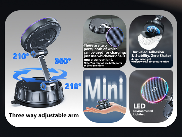 Three way adjustable arm