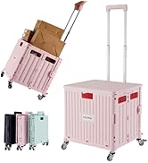 MACOPRO Folding Utility Cart Portable Rolling Crate Handcart Shopping Trolley Collapsible Tool Bo...