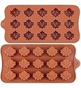 DOERDO 2Pcs Maple Leaf Candy Mold Silicone Chocolate Mold Candy Baking Mold for Thanksgiving Fall...