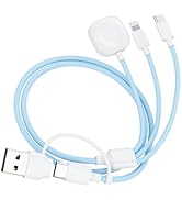 Apple Watch Charger Cable 6FT 3 in1Multi Charging Cable for iwatch iPhone Nylon Braided USB A/C t...