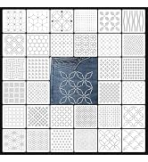 MVRPOWER 32-Piece Sashiko Stencil Kit, 5.1x5.1inch Reusable PET Plastic Templates for Embroidery ...