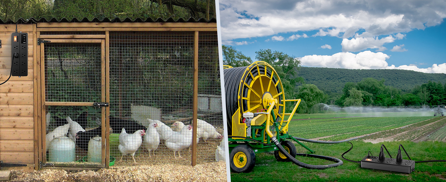 black outdoor extension cord