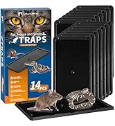 LULUCATCH Sticky Mouse Trap, 14 Pack Large Glue Traps, Pre-Baited Heavy Duty Non-Toxic Bulk Glue ...