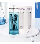 GoLashFun Barber Jar,35OZ Glass Sterilizer Barber Cleaning Jar with Removable Basket Sanitizing C...