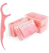 ACHSML Floss Picks 200 Count Portable Dental Floss Sticks For Teeth Cleaning Dual Function Dispos...