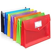 Plastic File Folders, Waterproof Transparent Expandable File Organiser - Portable Large Capacity ...