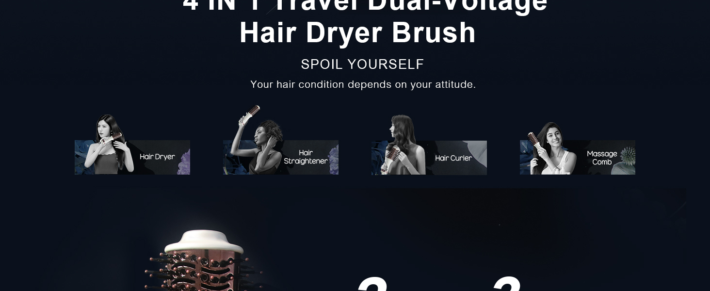 4-in-1 Dual Voltage Hair Dryer Brush