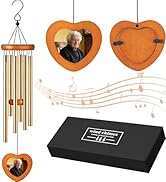 AVEKI Memorial Wind Chimes for Outside with Photo Frame, 26'' Personalized Sympathy Gifts for Los...