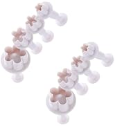 8Pcs White Flower Plunger Cookie Cutter DIY Blossom Flower Cake Fondant Mold Plastic Cake Decorat...