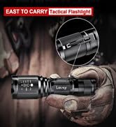 LETMY LED Tactical Flashlight S2000 PRO - 2Pcs Ultra Bright High Lumens LED Flashlights - Zoomabl...