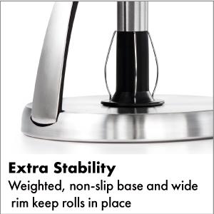 OXO Good Grips SimplyTear Standing Paper Towel Holder, Brushed Stainless Steel