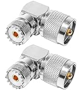 Anina UHF Male PL259 to SO239 UHF Female Coax Connector Right Angle L Shape Low Loss Antenna Adap...
