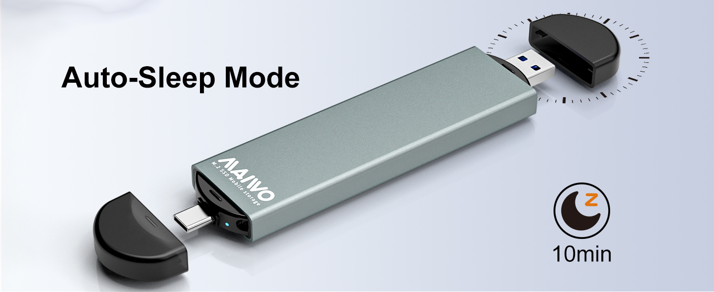 M.2 SSD Enclosure for NVME &amp; SATA, USB A to USB C M.2 SSD Enclosure